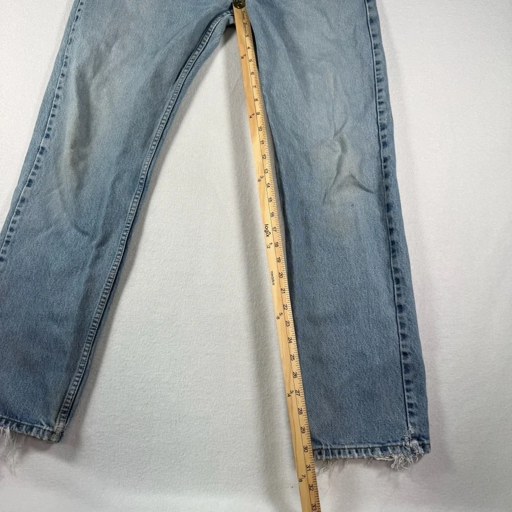 Levis Jeans Mens 34x32 Blue 505 Straight Leg High Rise Light Wash